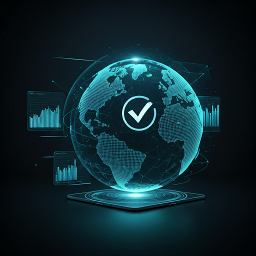 Glowing digital globe representing global trust and security